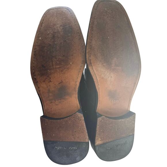 Sandro Moscoloni Leather Single Monk Strap Dress Shoes In Black Size 11 - Picture 8 of 9